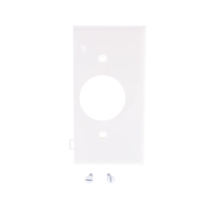 Leviton PSE7-W White End Sectional Receptacle Nylon Wallplate 1.406" Outlet