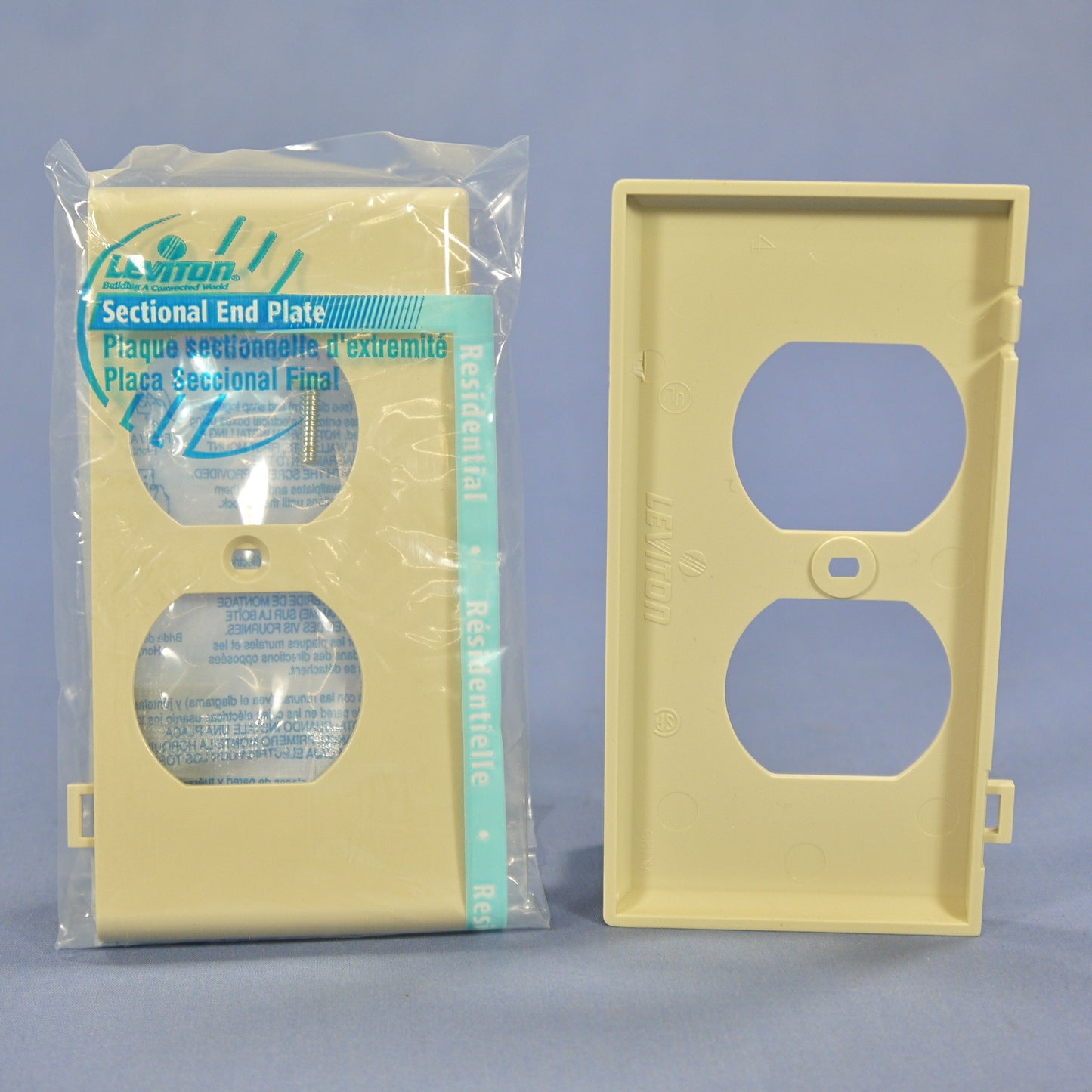 Leviton PSE8-I Ivory 1-Gang Duplex Unbreakable Sectional Wallplate Cover 10pcs
