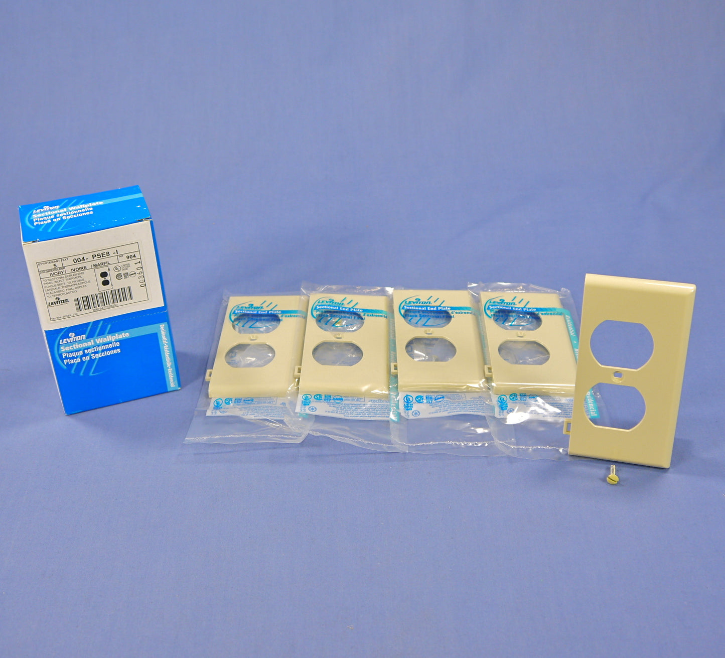 Leviton PSE8-I Ivory 1-Gang Unbreakable Nylon Sectional Wallplate Covers 5pcs