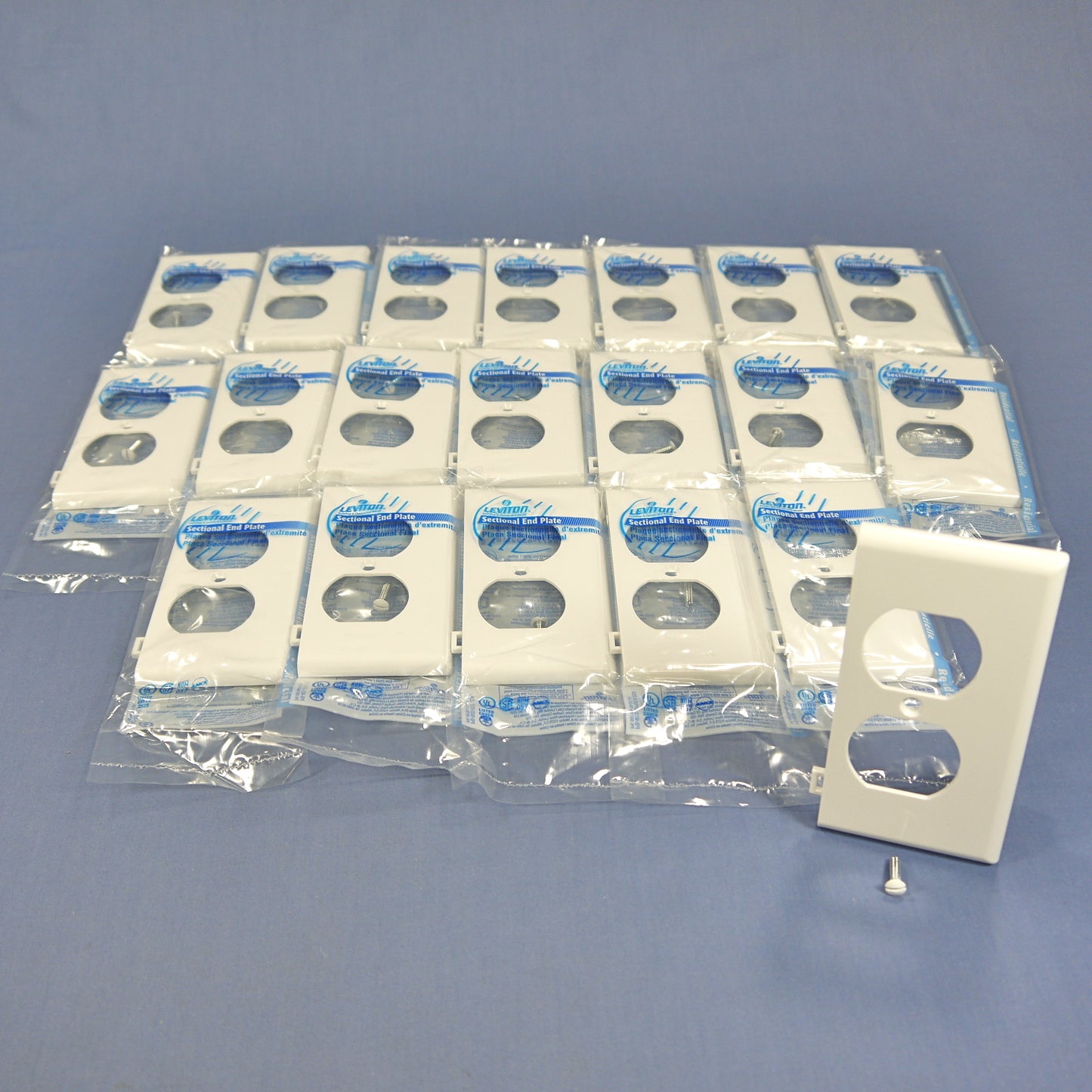 Leviton PSE8-W White 1-Gang Unbreakable Duplex Sectional Wallplate Cover 20-pack