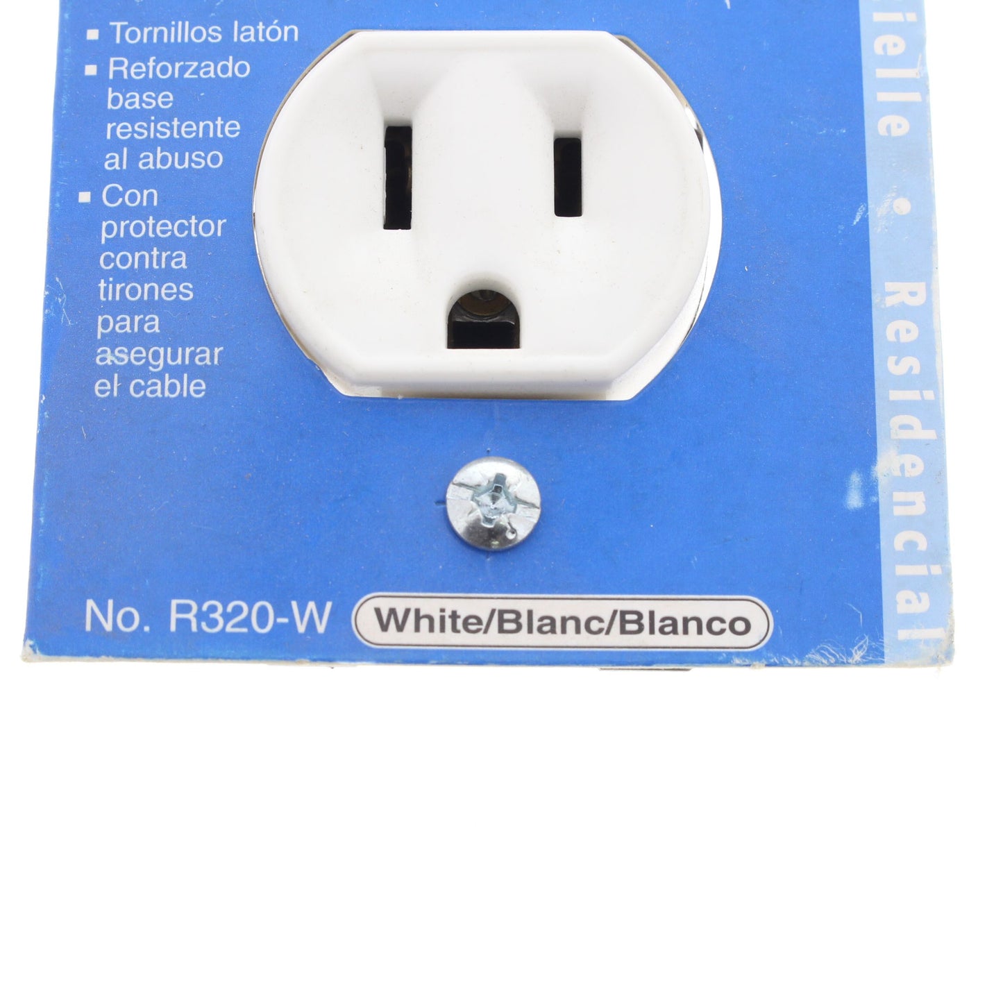 Leviton R320-W White Residential 5-15R Duplex Receptacle Outlet 15A 125V