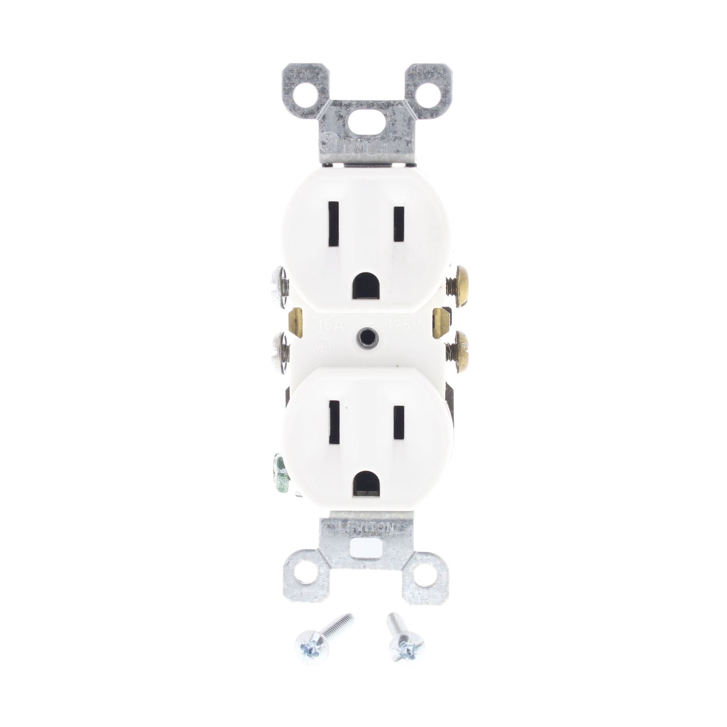Leviton R320-W White Residential 5-15R Duplex Receptacle Outlet 15A 125V