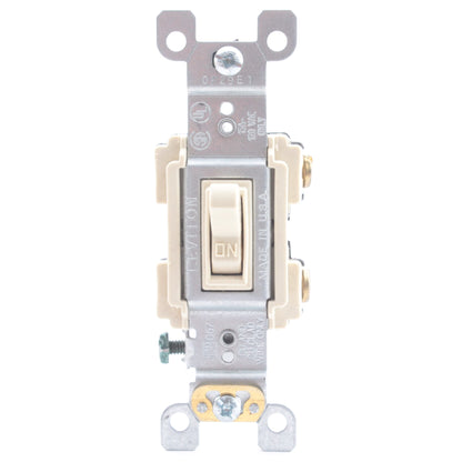 Leviton Ivory Framed Toggle Wall Light Switch Single Pole 15A 120V Bulk RS115-2I