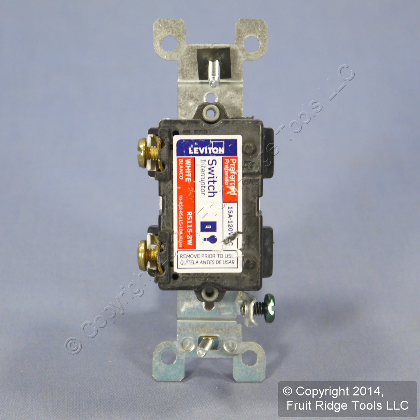 Leviton RS115-2W White Framed 15A Toggle Wall Light Switch Single Pole Bulk 120V