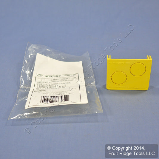 Leviton S2End-20D Yellow Fiber Patch Panel Raceway Duct Conduit 2"x2" End Cap