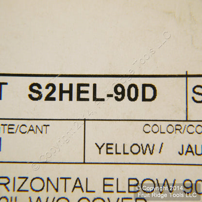 Leviton S2End-20D Yellow Fiber Patch Panel Raceway Duct Conduit 2"x2" 90� Elbow