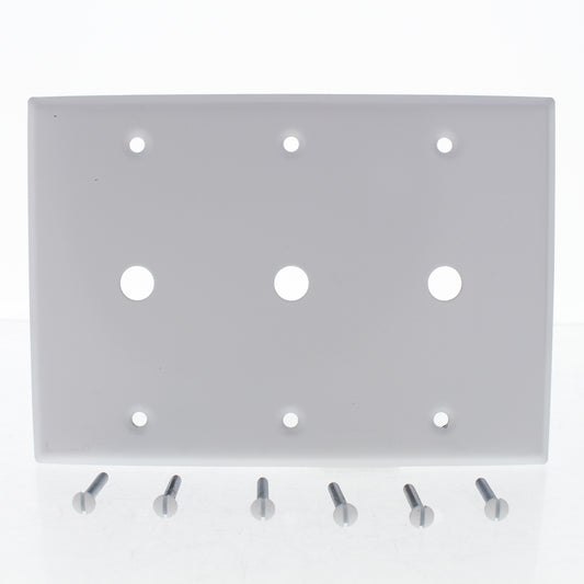 Leviton White Painted Metal 3-Gang Telephone Cable Box Mount Standard Wallplate
