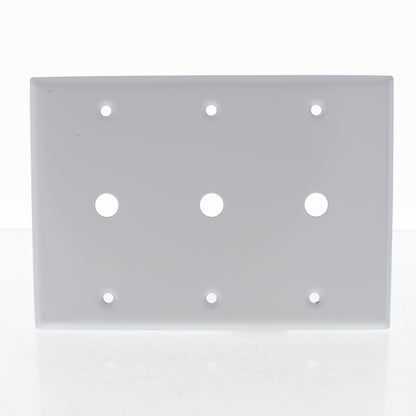 Leviton White Painted Metal 3-Gang Telephone Cable Box Mount Standard Wallplate