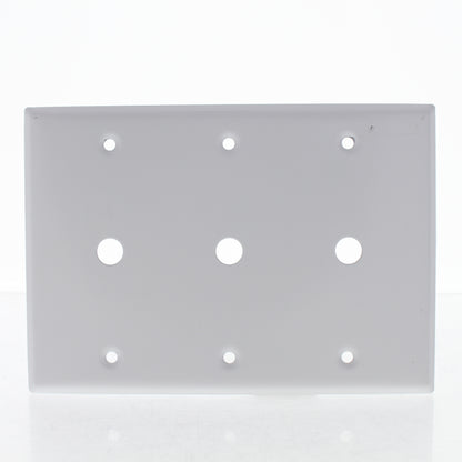 Leviton White Painted Metal 3-Gang Telephone Cable Box Mount Standard Wallplate
