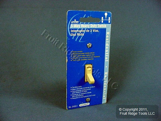 Leviton S453-I Ivory 3-Way Toggle Wall Light Switch 15A Heavy Duty Electrical