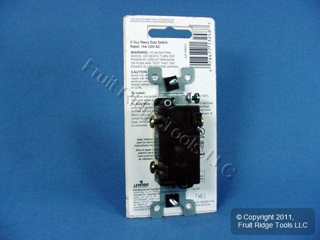 Leviton S453-I Ivory 3-Way Toggle Wall Light Switch 15A Heavy Duty Electrical