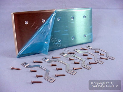 Leviton 5-Gang Non-Mag Stainless Steel Blank Wallplate Cover Strap Mount S54-N