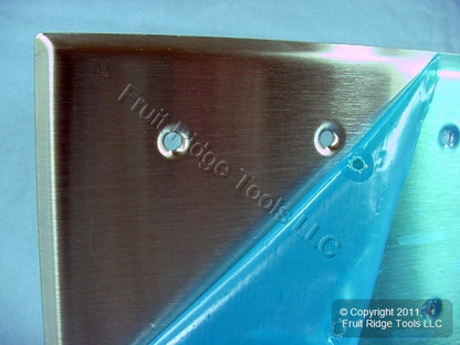 Leviton 5-Gang Non-Mag Stainless Steel Blank Wallplate Cover Strap Mount S54-N