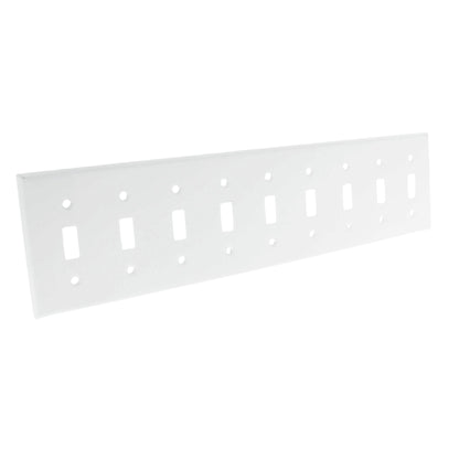 Leviton S603-W White 9-Gang Painted Steel Metal Toggle Switch Cover Wall Plate