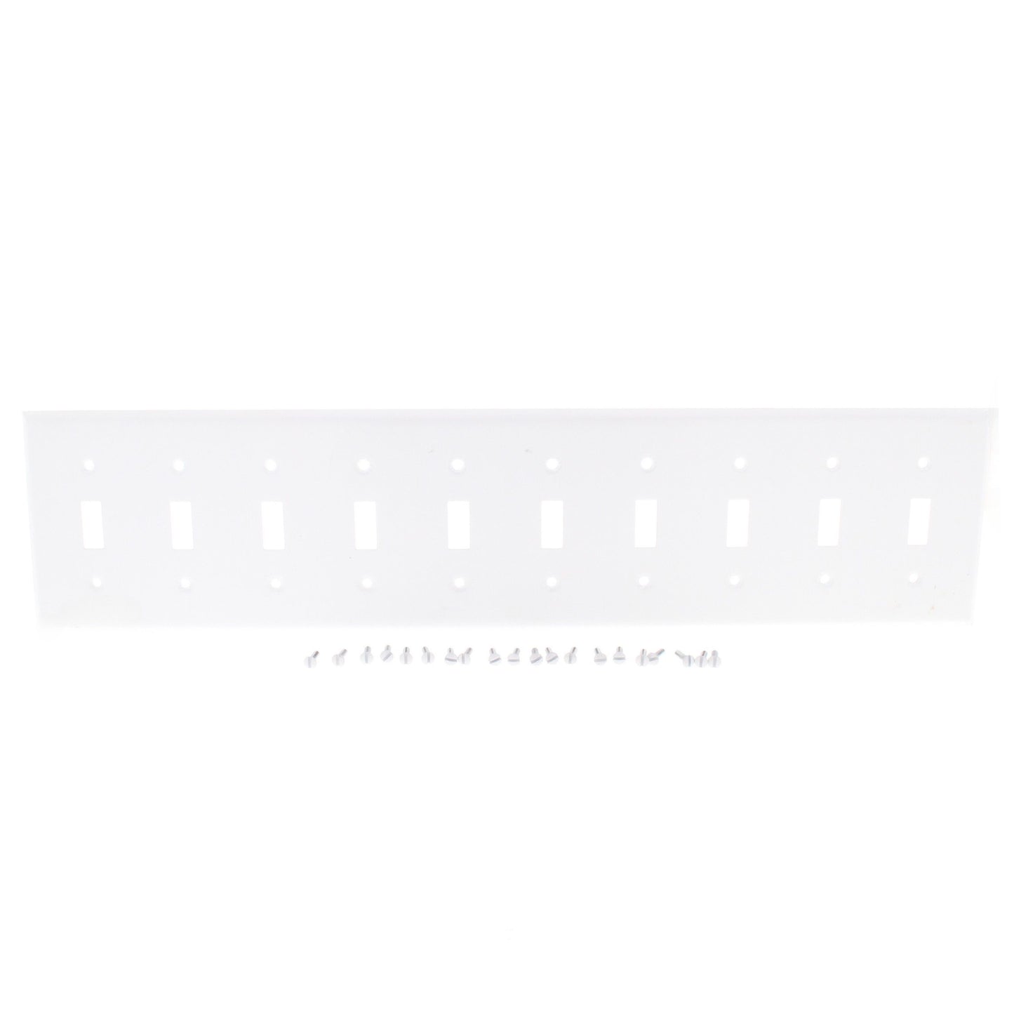 Leviton S604-W White 10-Gang Steel Toggle Switch Cover Wall Plate Switchplate
