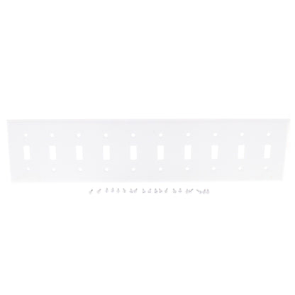 Leviton S604-W White 10-Gang Steel Toggle Switch Cover Wall Plate Switchplate