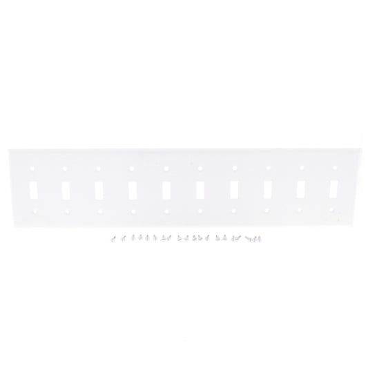 Leviton S604-W White 10-Gang Steel Toggle Switch Cover Wall Plate Switchplate