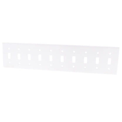 Leviton S604-W White 10-Gang Steel Toggle Switch Cover Wall Plate Switchplate