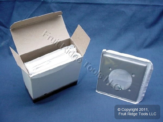 Leviton S701-GY Gray 2-Gang Steel Power Outlet 2.465" Hole Wallplate Cover 10pcs
