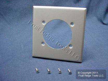 Leviton Gray Steel Receptacle Wallplate Outlet Cover 2.465" Opening S701-GY