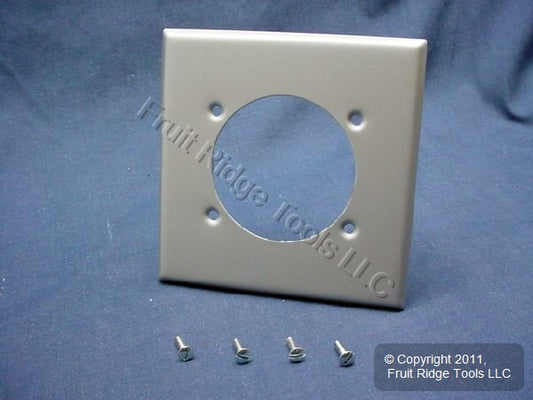 Leviton Gray Steel Receptacle Wallplate Outlet Cover 2.465" Opening S701-GY