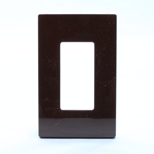 Leviton SJ26-S0 Brown 1-Gang Decora GFI Unbreakable Nylon Midway Screwless Cover