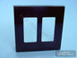 Leviton SJ262-S0 Brown 2-Gang Decora Unbreakable Nylon Midway Screwless Cover