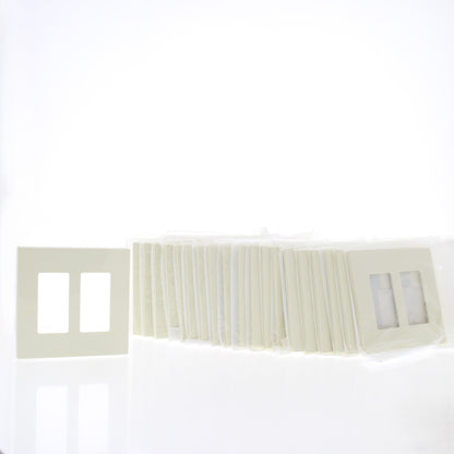 Leviton SJ262-SA Almond 2-Gang Midway Decora Screwless GFCI Wallplates 20-Pack