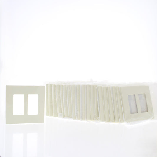 Leviton SJ262-SA Almond 2-Gang Midway Decora Screwless GFCI Wallplates 20-Pack