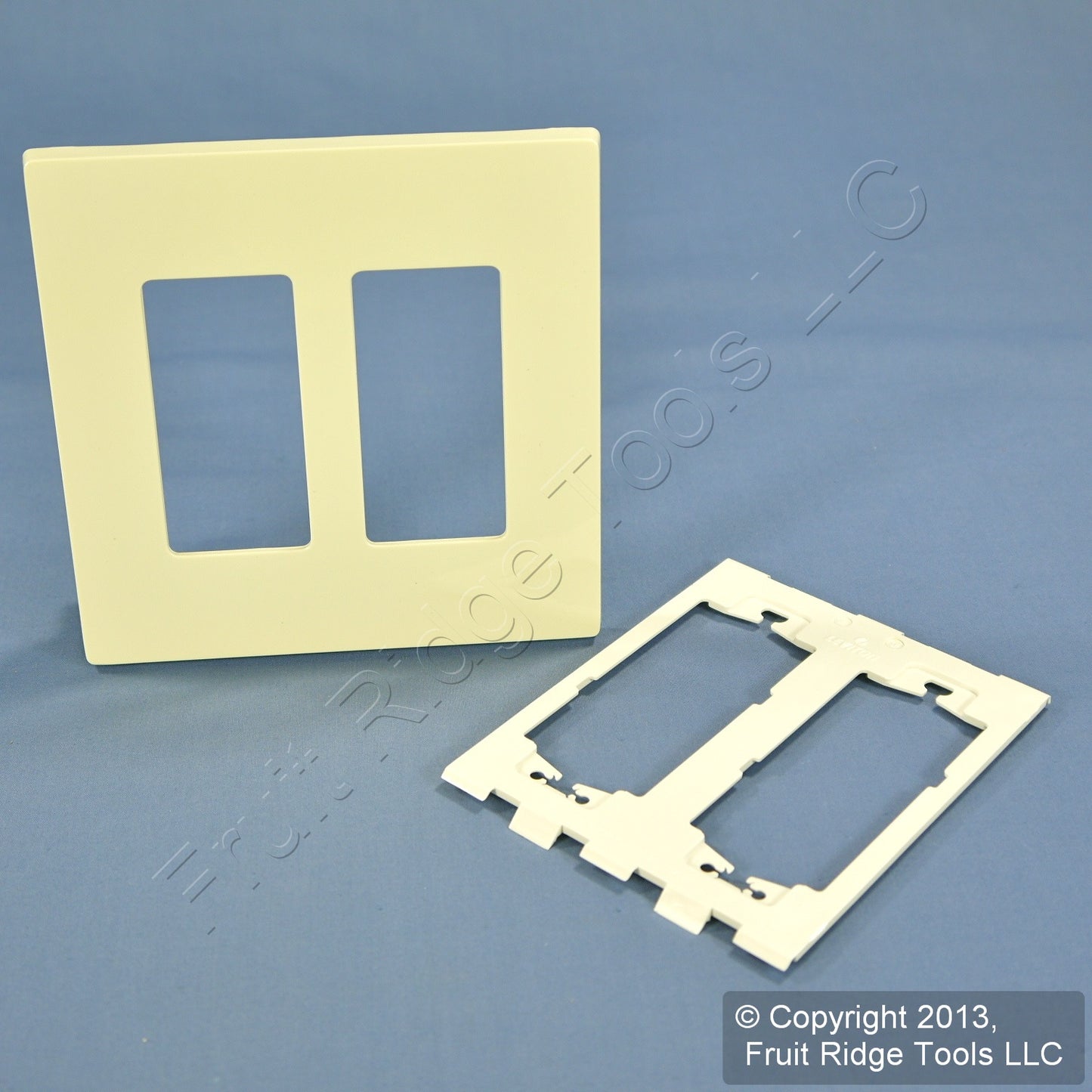 Leviton SJ262-SA Almond 2-Gang Decora Unbreakable Nylon Midway Screwless Cover