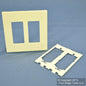 Leviton SJ262-SA Almond 2-Gang Decora Unbreakable Nylon Midway Screwless Cover