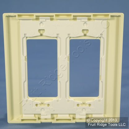 Leviton SJ262-SA Almond 2-Gang Decora Unbreakable Nylon Midway Screwless Cover