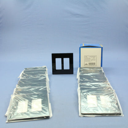 Leviton SJ262-SE Black 2-Gang Midway Decora Screwless Wallplate Gfci Cover 20pcs