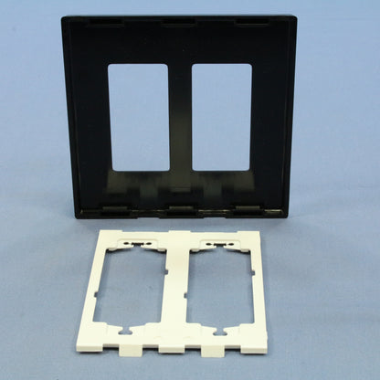 Leviton SJ262-SE Black 2-Gang Midway Decora Screwless Wallplate Gfci Cover 20pcs