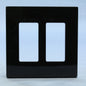 Leviton SJ262-SE Black 2-Gang Decora Unbreakable Nylon Midway Screwless Cover