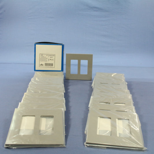 Leviton SJ262-SGY Gray 2-Gang Midway Decora Screwless Wallplate Gfci Cover 20pcs