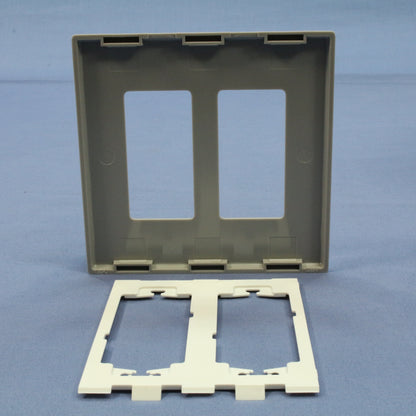 Leviton SJ262-SGY Gray 2-Gang Midway Decora Screwless Wallplate Gfci Cover 20pcs