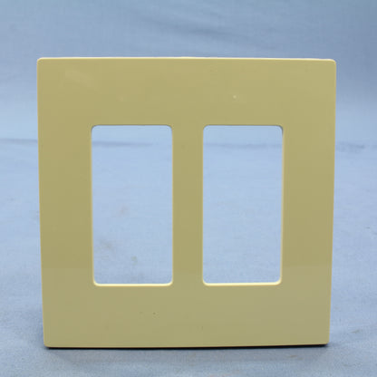 Leviton SJ262-SI Ivory 2-Gang Decora Unbreakable Nylon Midway Screwless Cover