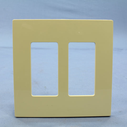 Leviton SJ262-SI Ivory 2-Gang Decora Unbreakable Nylon Midway Screwless Cover