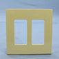 Leviton SJ262-SI Ivory 2-Gang Decora Unbreakable Nylon Midway Screwless Cover