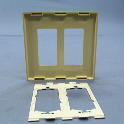 Leviton SJ262-SI Ivory 2-Gang Decora Unbreakable Nylon Midway Screwless Cover