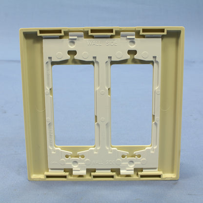 Leviton SJ262-SI Ivory 2-Gang Decora Unbreakable Nylon Midway Screwless Cover