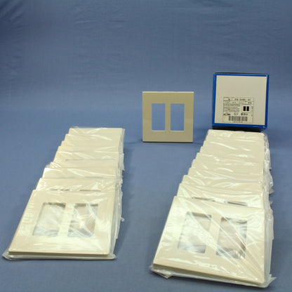 Leviton SJ262-ST Lt Almond 2-Gang Midway Decora Screwless Wallplate Covers 20pcs
