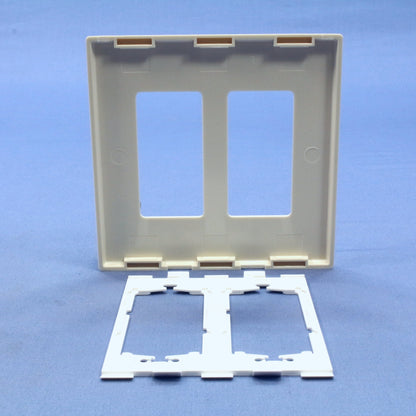 Leviton SJ262-ST Lt Almond 2-Gang Midway Decora Screwless Wallplate Covers 20pcs