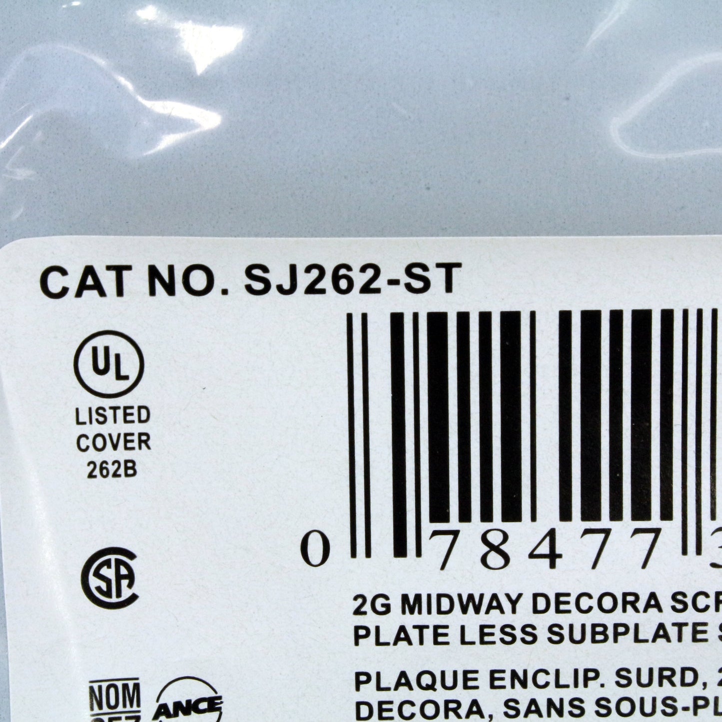 Leviton SJ262-ST Light Almond 2-Gang Decora Unbreakable Midway Screwless Cover