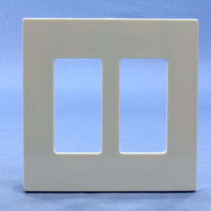 Leviton SJ262-ST Light Almond 2-Gang Decora Unbreakable Midway Screwless Cover