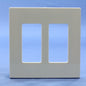 Leviton SJ262-ST Light Almond 2-Gang Decora Unbreakable Midway Screwless Cover