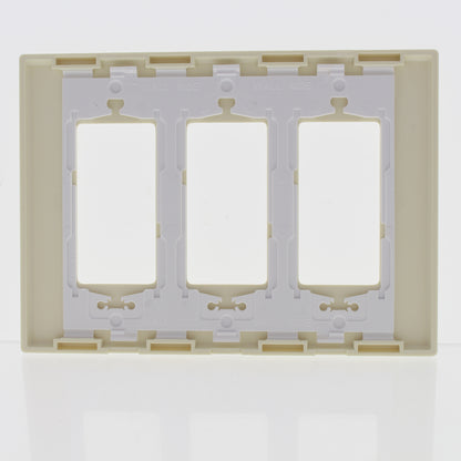 Leviton Almond 3-Gang Midway Decora Screwless Wallplate Cover Gfci Gfi SJ263-SA