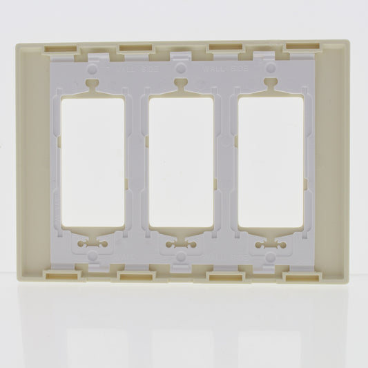 Leviton Almond 3-Gang Midway Decora Screwless Wallplate Cover Gfci Gfi SJ263-SA