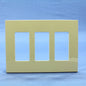 Leviton SJ263-SI Ivory 3-Gang Decora Unbreakable Nylon Midway Screwless Cover